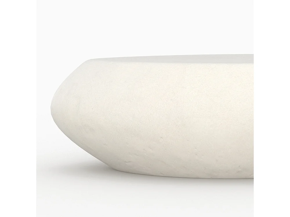 Tavolino ovale ecrù in fibra d'argilla effetto cemento 105 cm - Maui