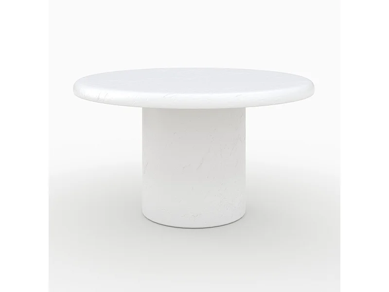 Tavolino rotondo in calcestruzzo bianco sporco - Lulli