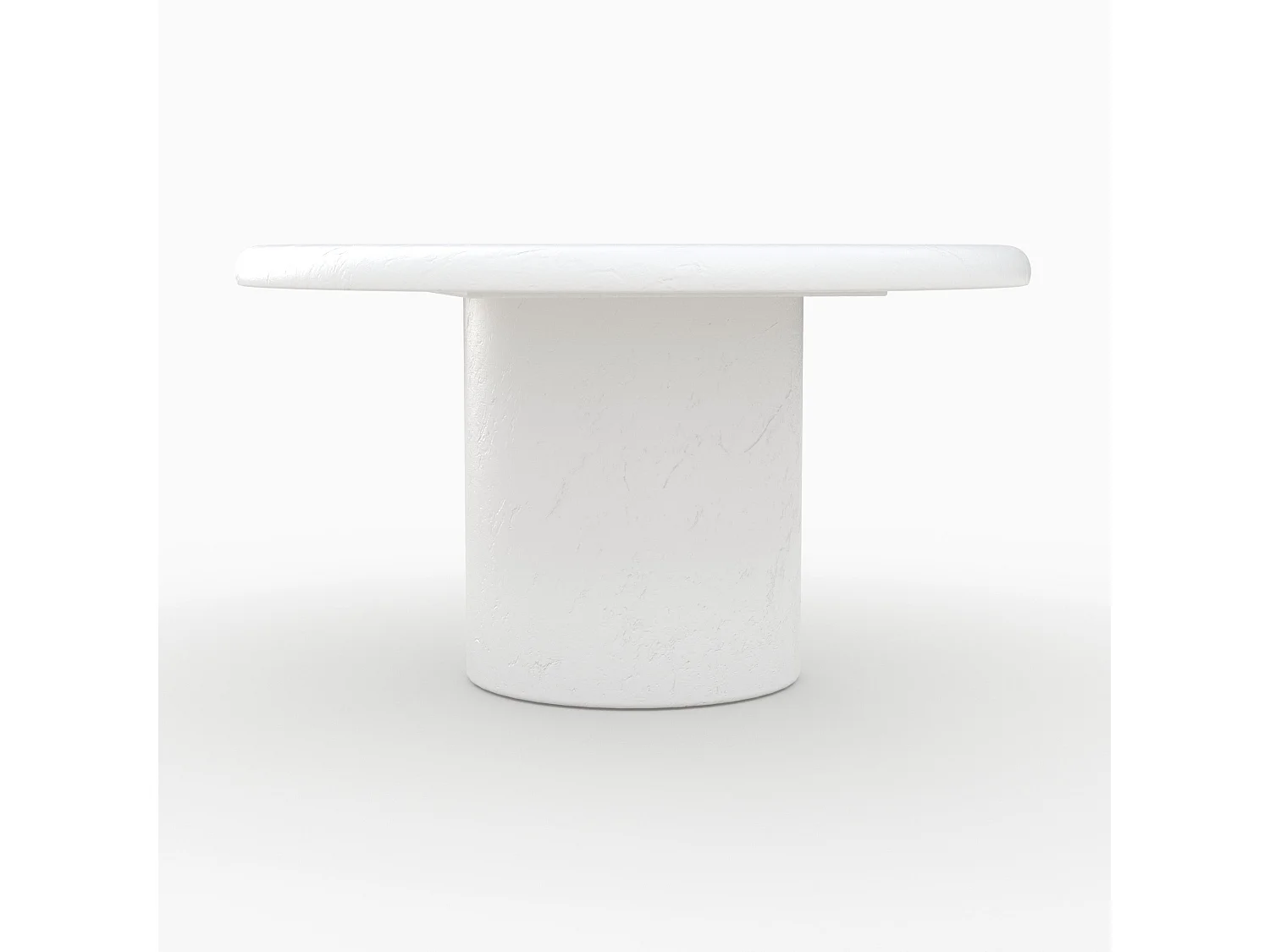 Mesa de centro redonda en concreto blanco roto - Lulli