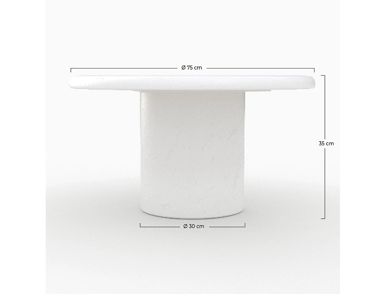 Table basse ronde en béton blanc cassé - Lulli