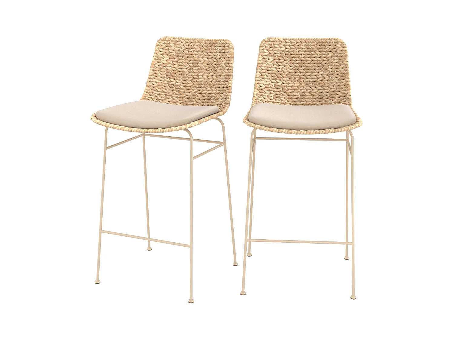 Set di 2 sedie per isola centrale 66 cm in materiale naturale - Faro