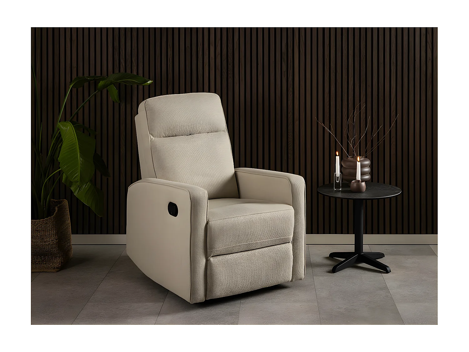 Asila fauteuil fauteuil inclinable avec repose-pieds beige.
