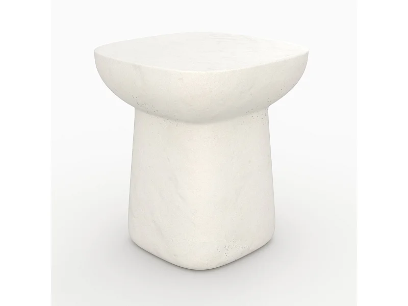 Table d'appoint carrée en béton blanc - Samui