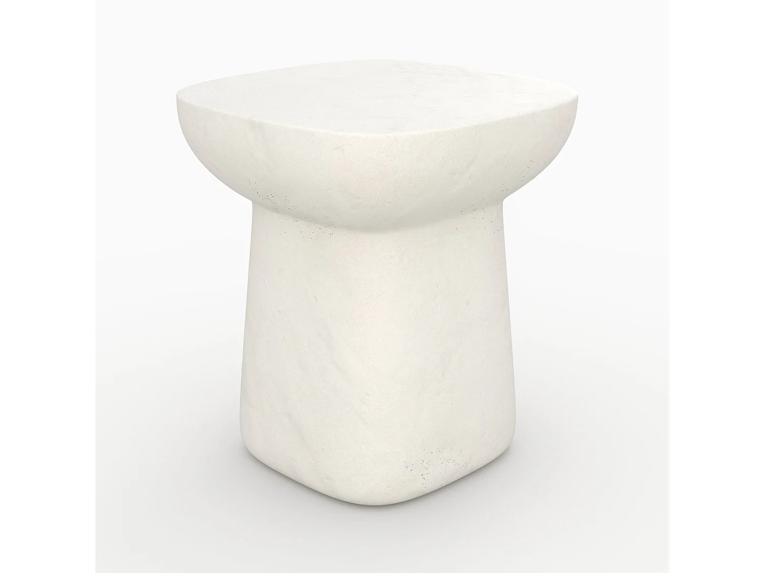 Table d'appoint carrée en béton blanc - Samui