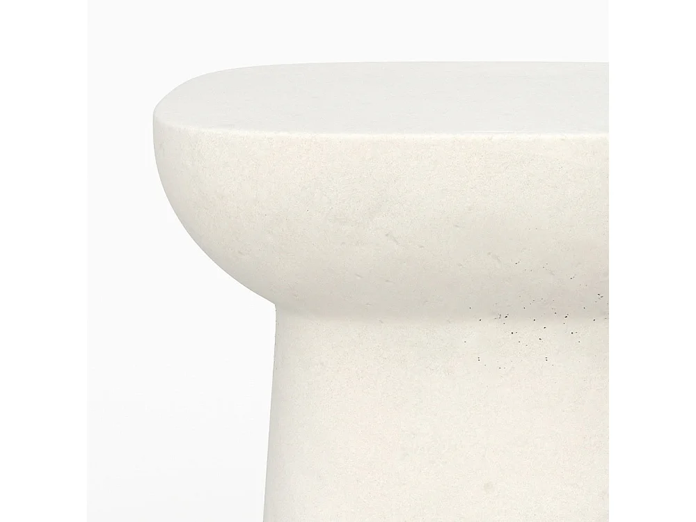 Table d'appoint carrée blanche en fibre d'argile effet béton - Samui