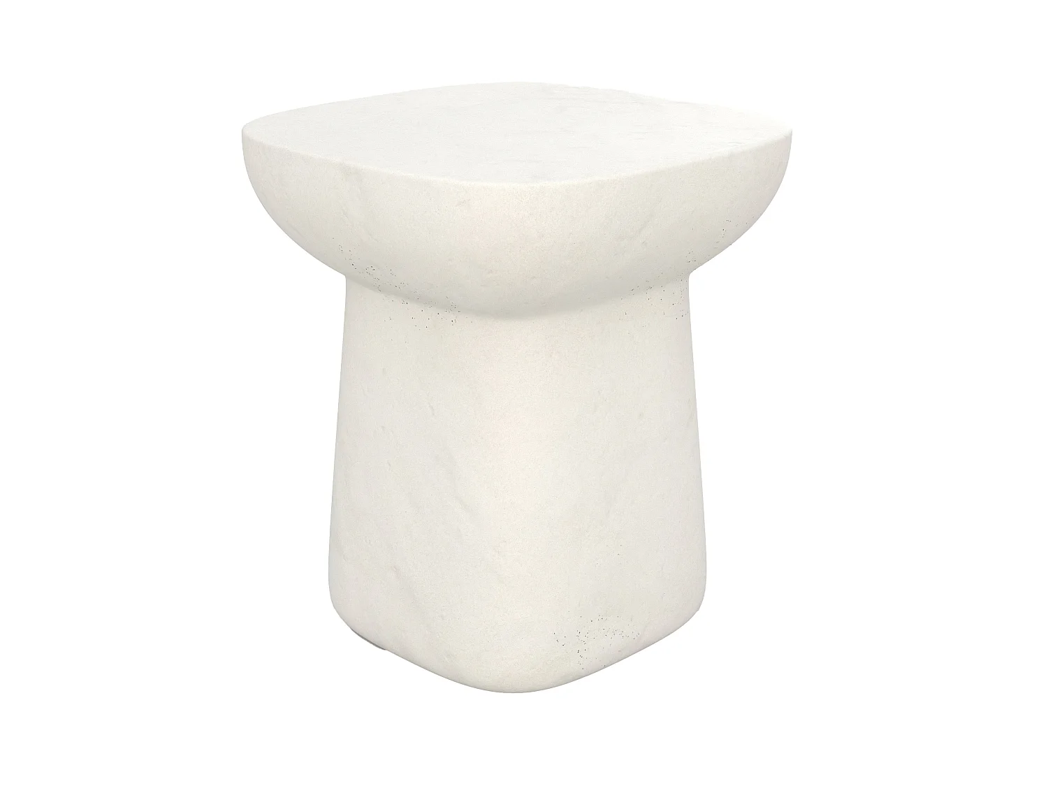 Table d'appoint carrée blanche en fibre d'argile effet béton - Samui
