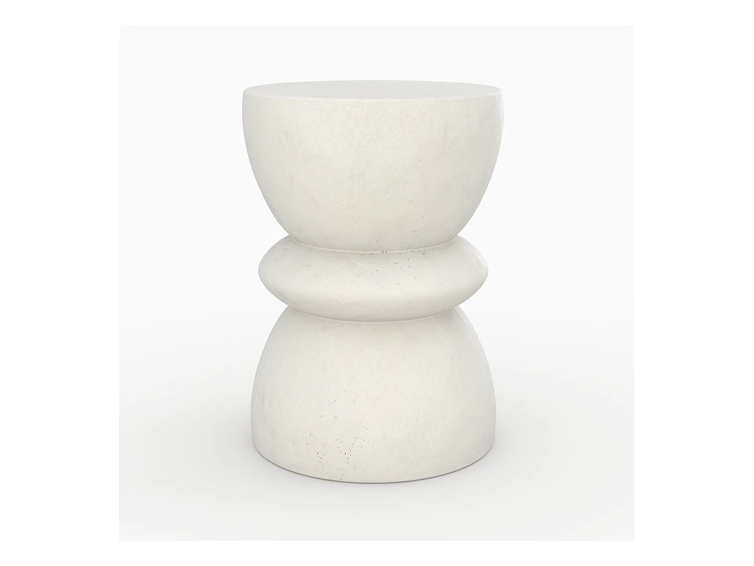 Tavolino rotondo in cemento bianco D35cm - Maupiti