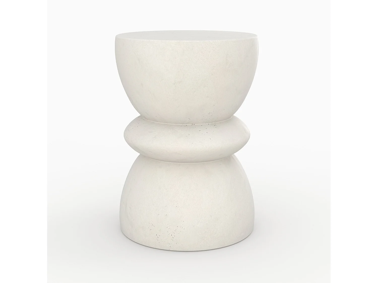 Mesa auxiliar redonda blanca en fibra de arcilla efecto cemento D35 cm - Maupiti