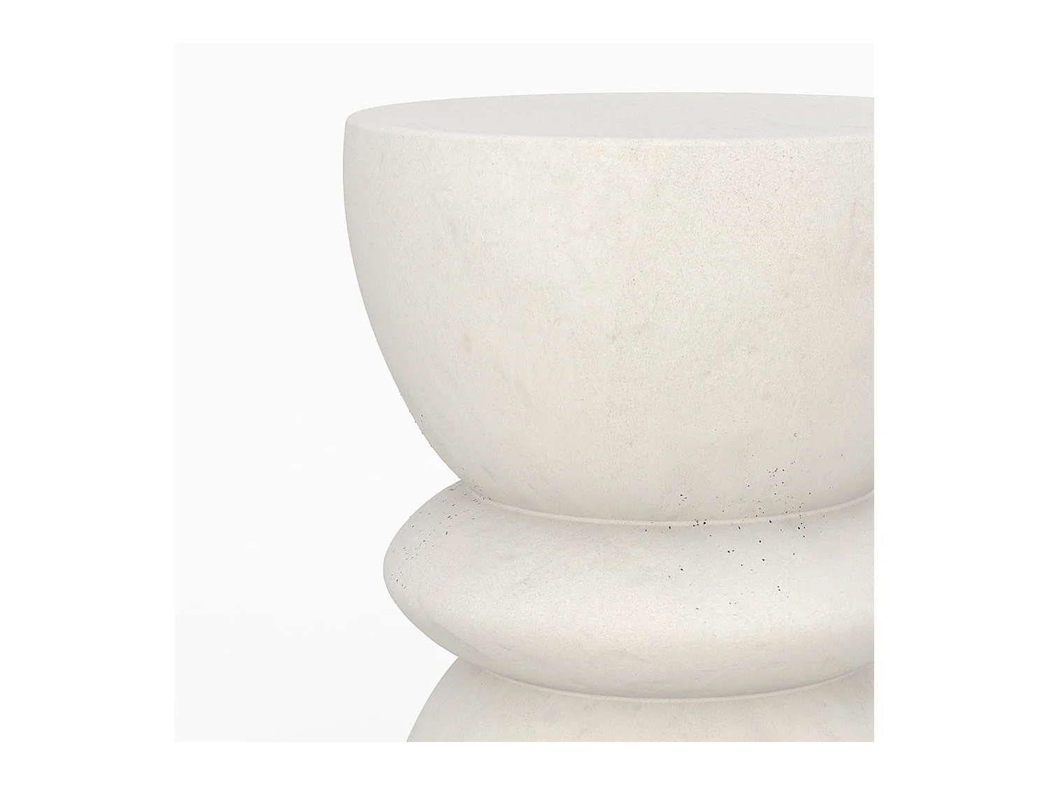 Mesa auxiliar redonda blanca en fibra de arcilla efecto cemento D35 cm - Maupiti