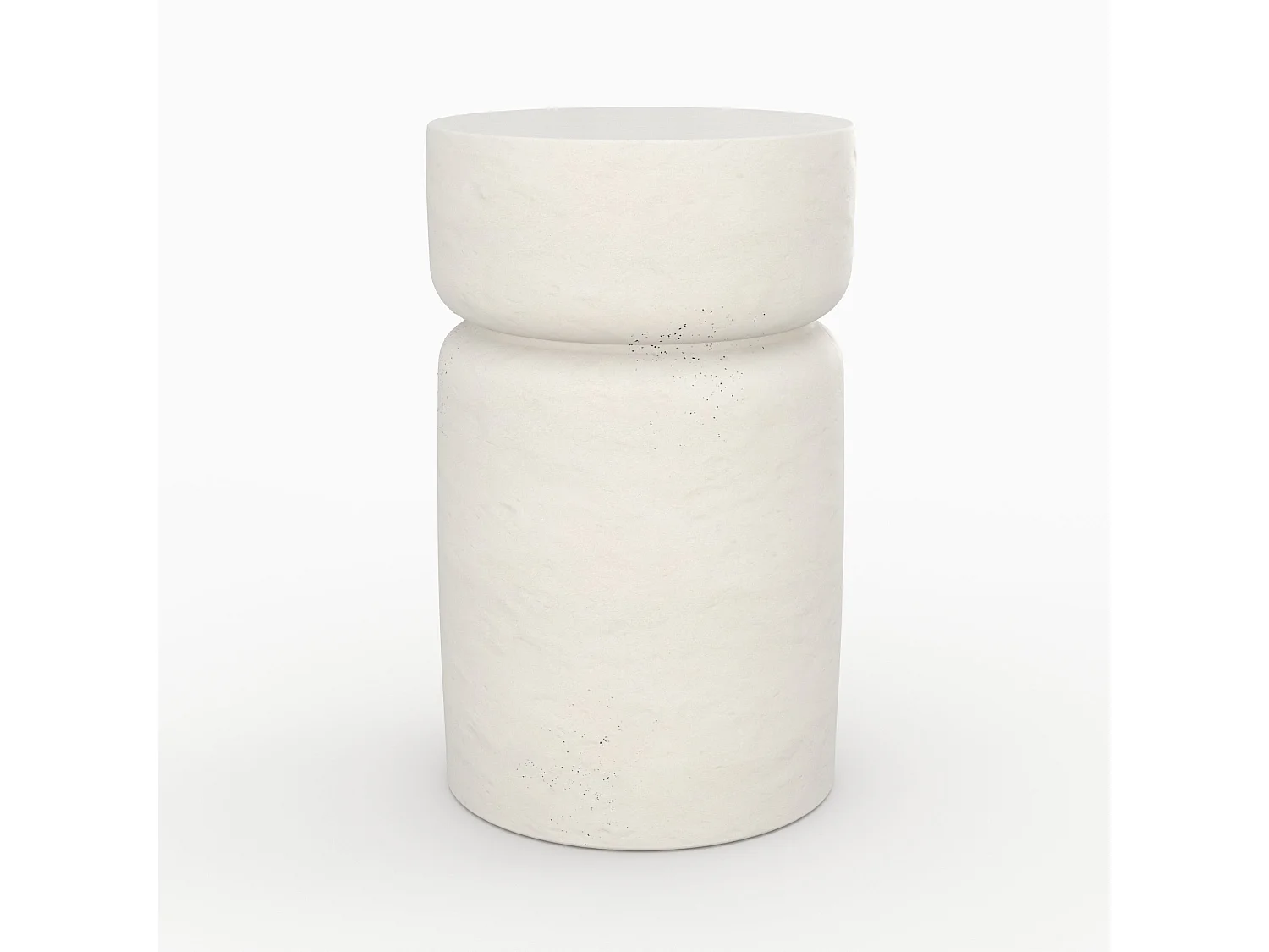 Tavolino rotondo in cemento bianco D30cm - Tahiti