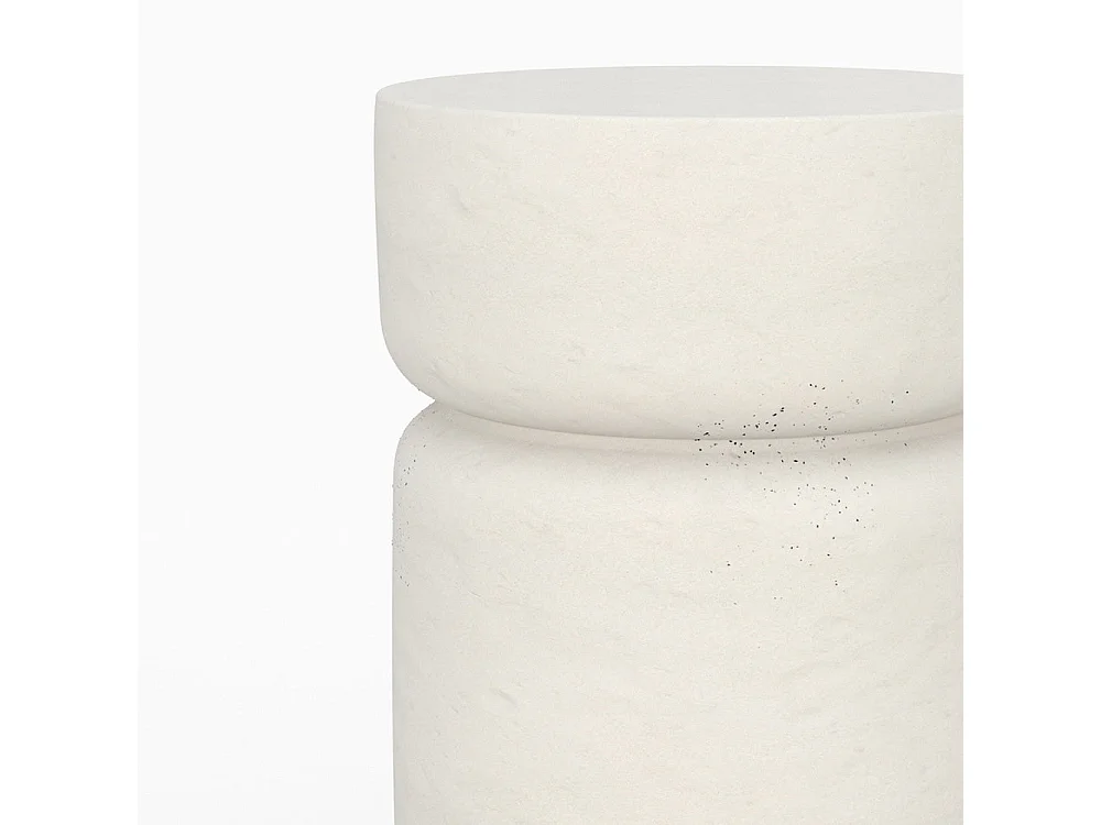 Tavolino rotondo in cemento bianco D30cm - Tahiti