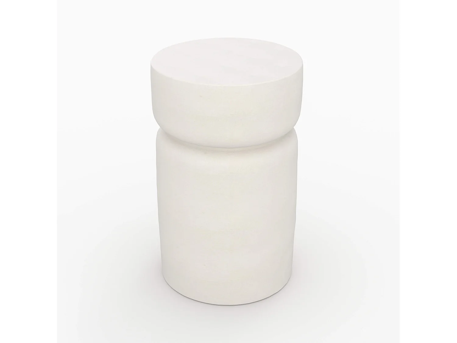 Tavolino rotondo in cemento bianco D30cm - Tahiti