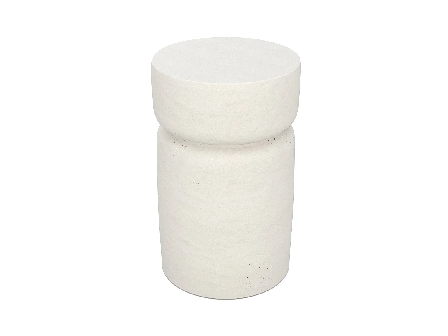 Tavolino rotondo bianco in fibra d'argilla effetto cemento D30 cm - Tahiti