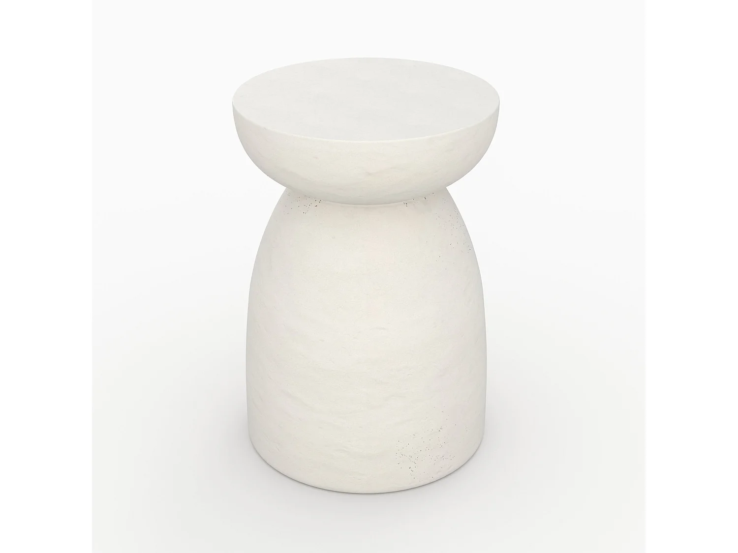 Table d'appoint ronde en béton blanc D35 cm - Capri