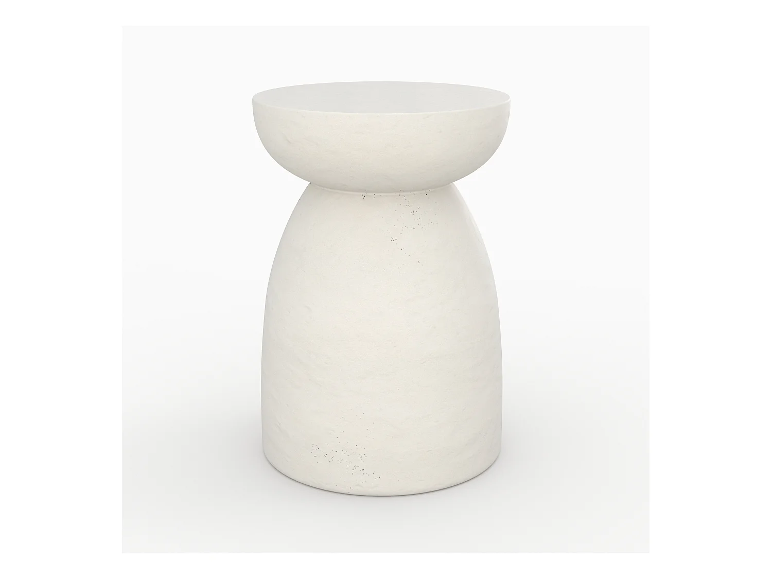 Table d'appoint ronde en béton blanc D35 cm - Capri