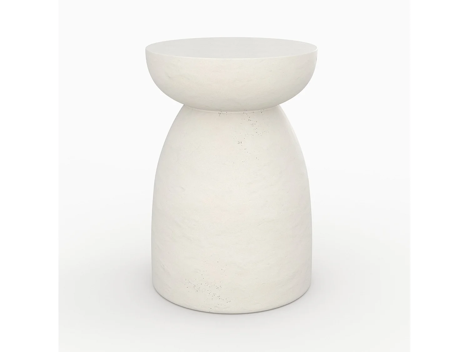 Table d'appoint ronde en béton blanc D35 cm - Capri