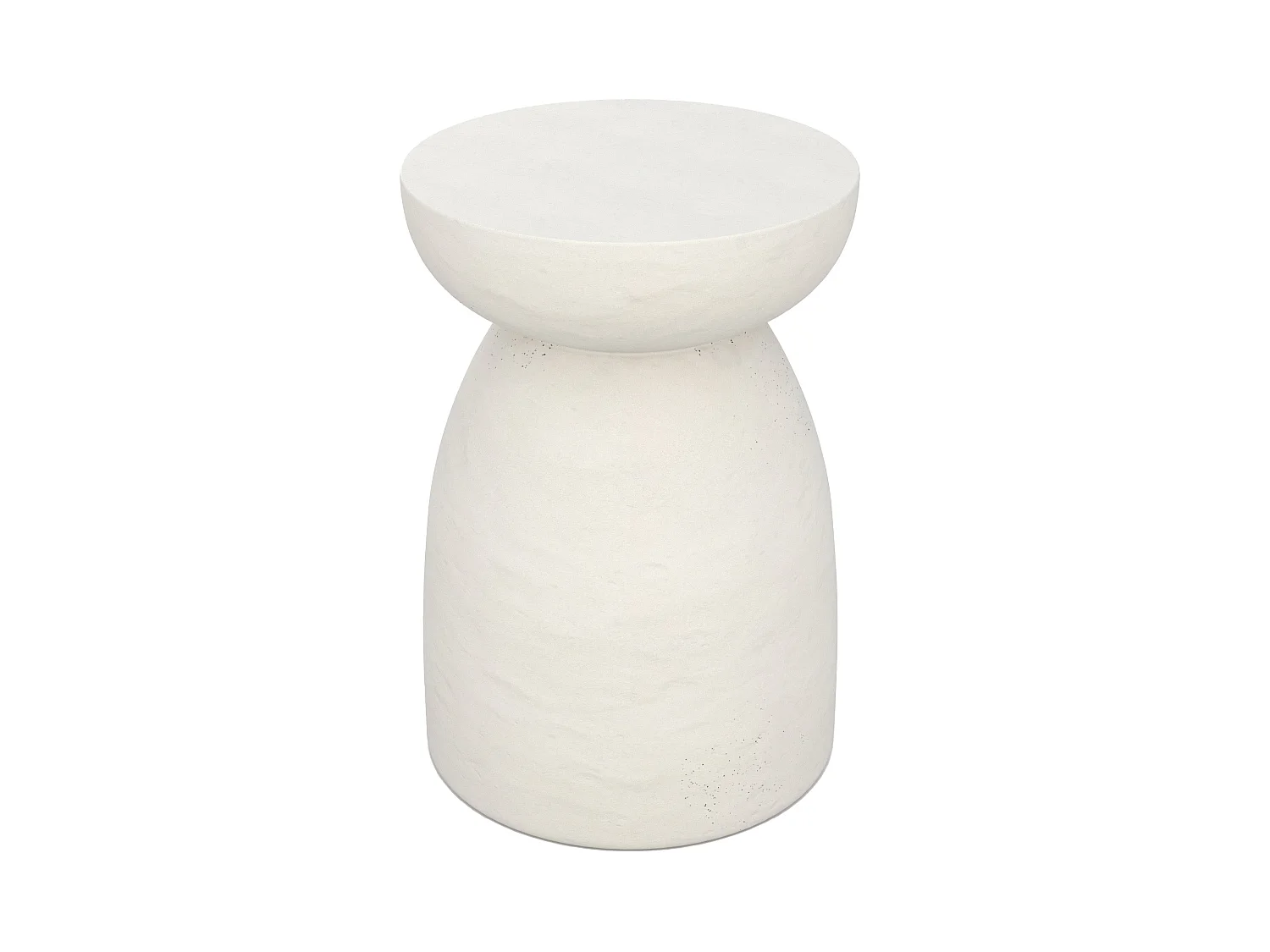 Tavolino rotondo bianco in fibra di argilla effetto cemento D35 cm - Capri