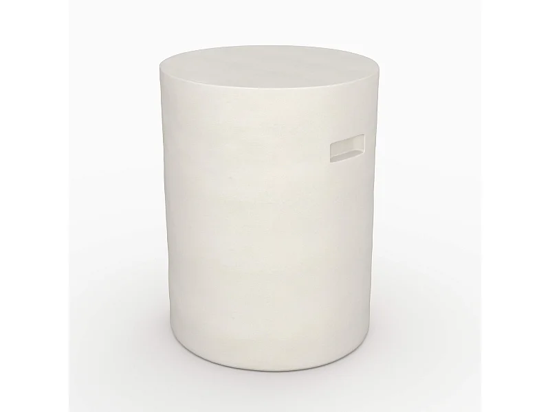 Table d'appoint ronde en béton blanc D35 cm - Santorini