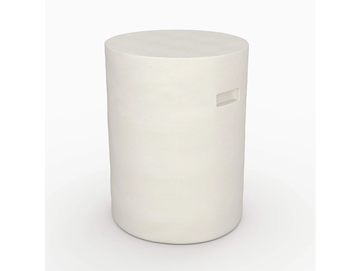 Table d'appoint ronde en béton blanc D35 cm - Santorini