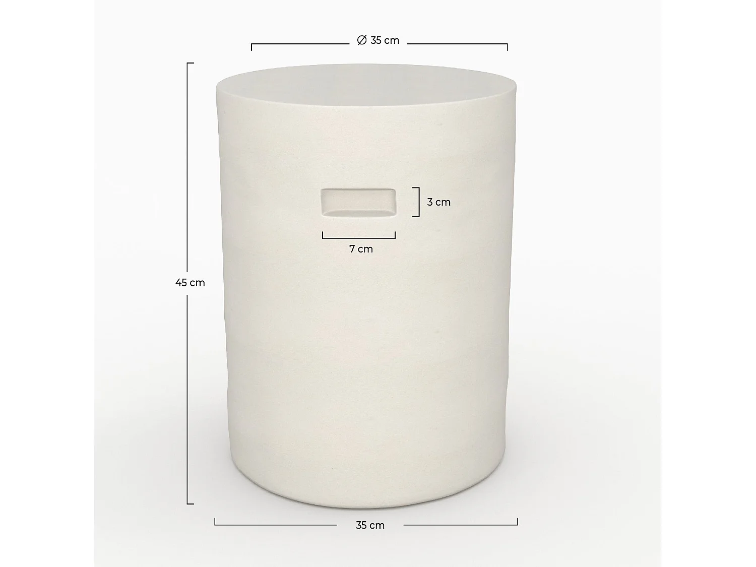 Table d'appoint ronde en béton blanc D35 cm - Santorini