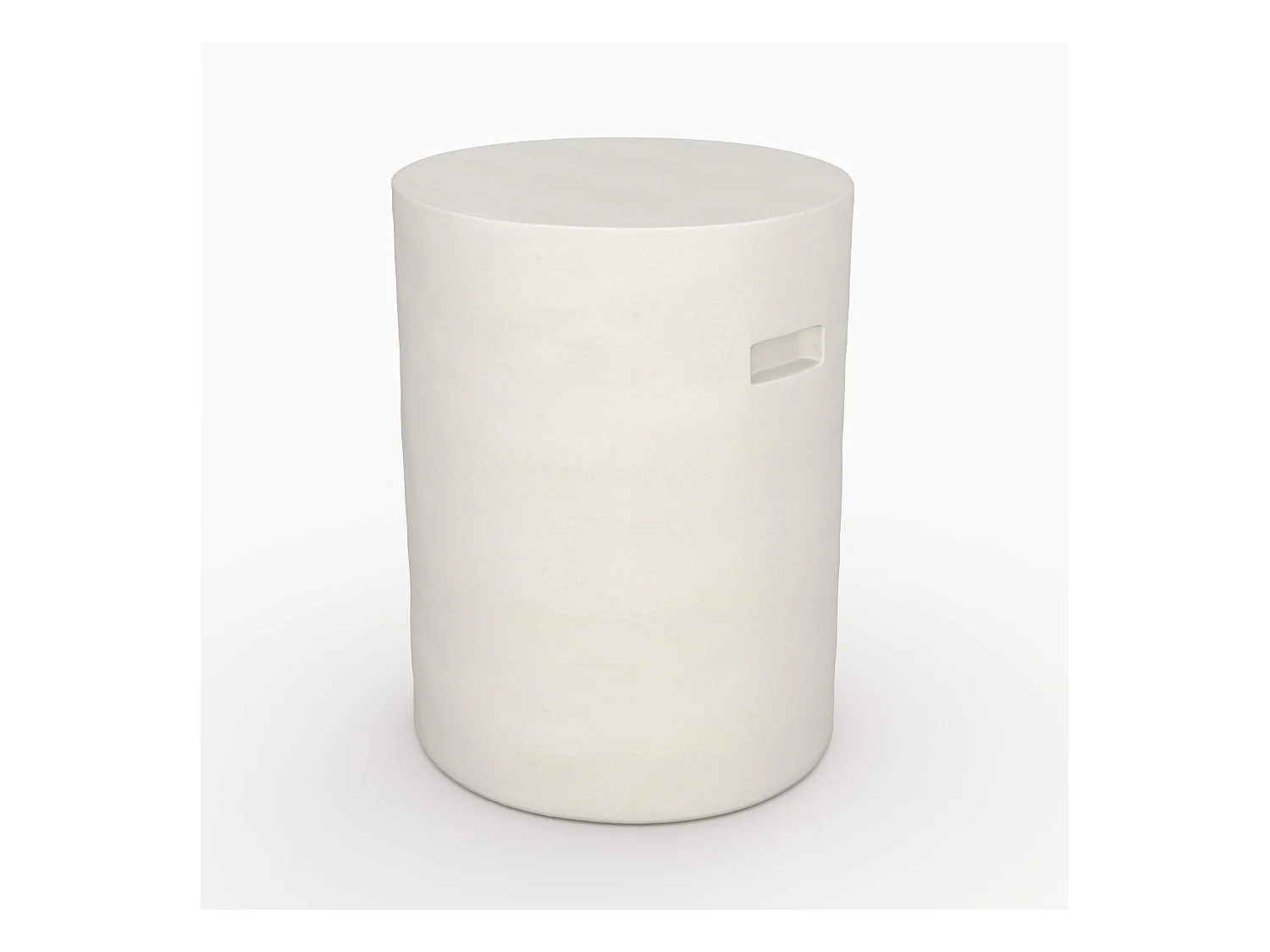 Table d'appoint ronde en béton blanc D35 cm - Santorini