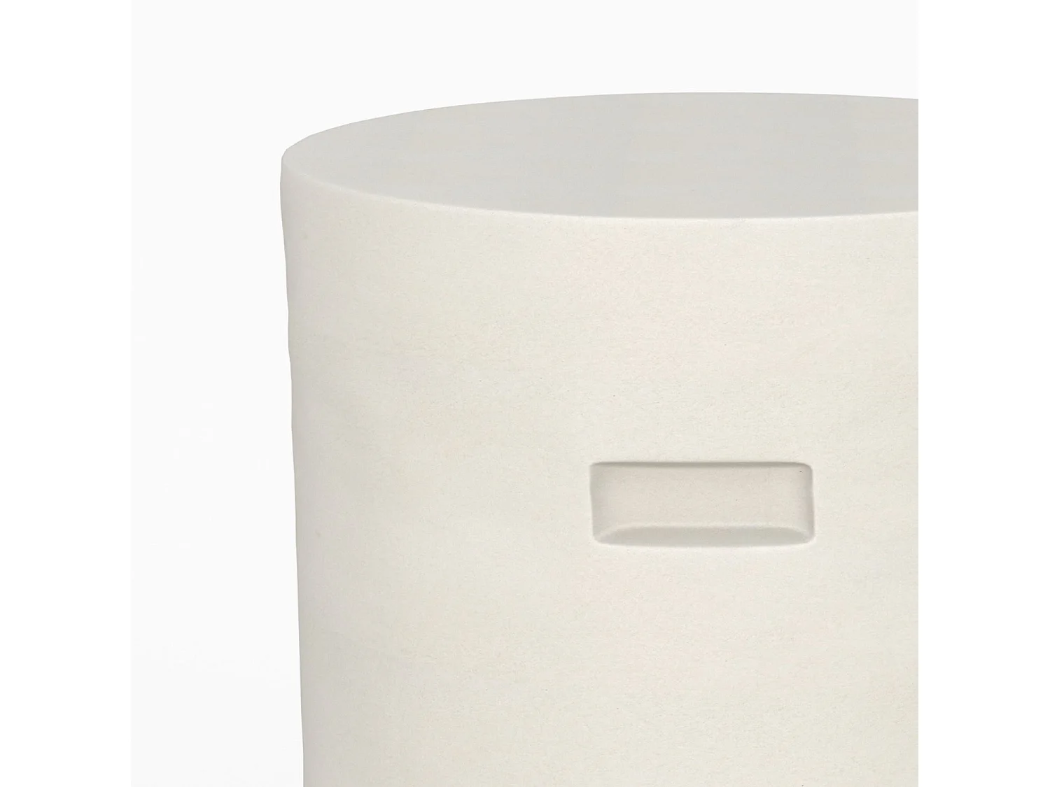 Table d'appoint ronde en béton blanc D35 cm - Santorini