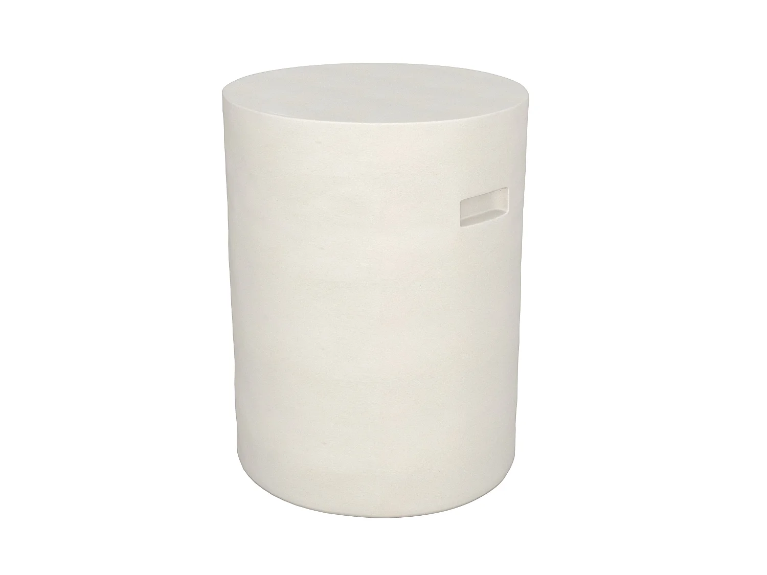 Table d'appoint ronde blanche en fibre d'argile effet béton D35 cm - Santorini