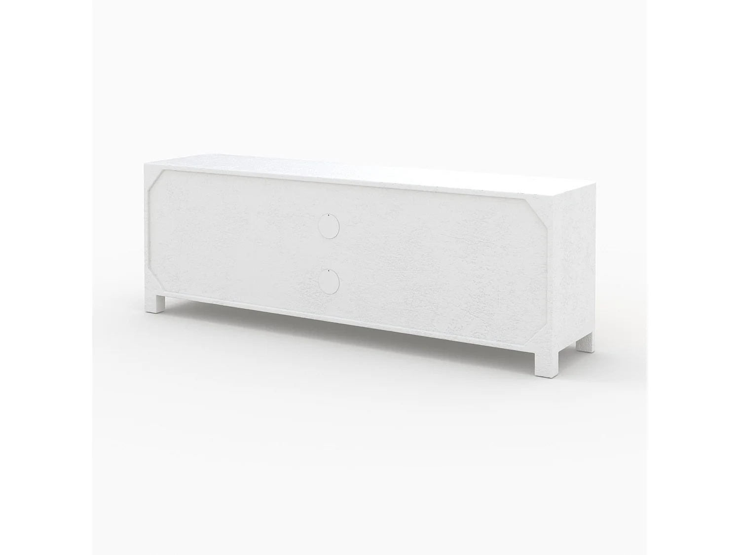 Meuble TV en béton blanc cassé et bois d'acacia 145 cm - Fira