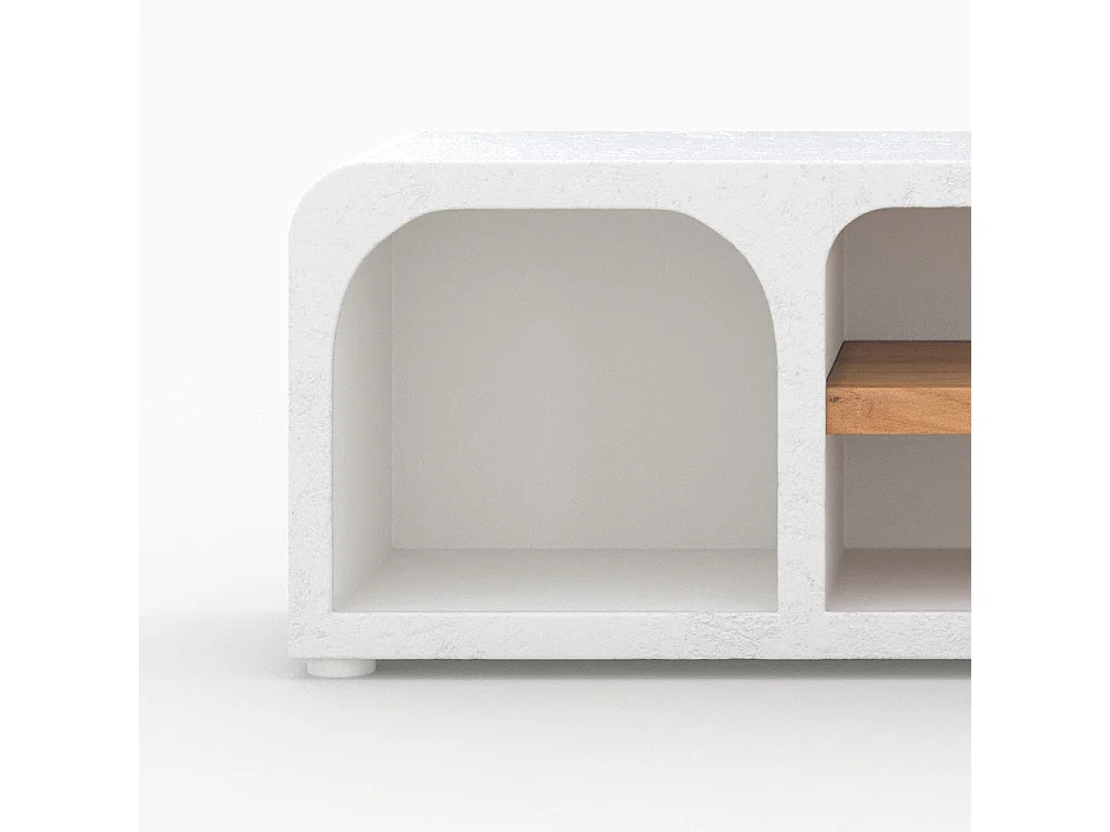 Mueble de TV en concreto blanco roto - Fira