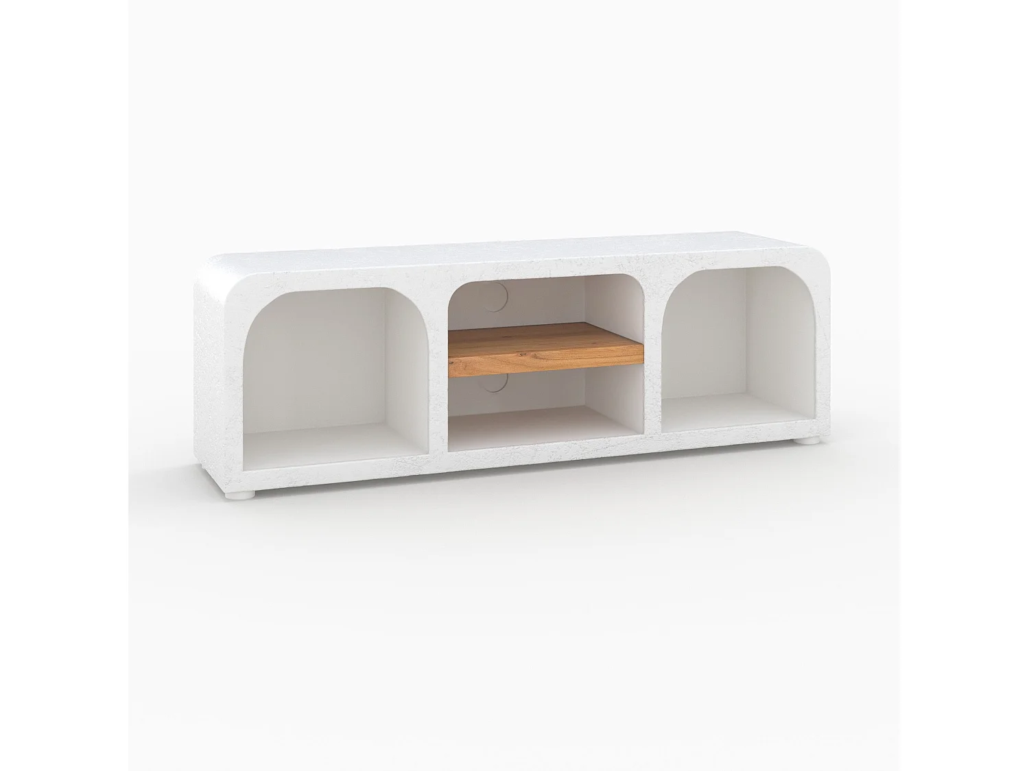 Mueble de TV en concreto blanco roto - Fira