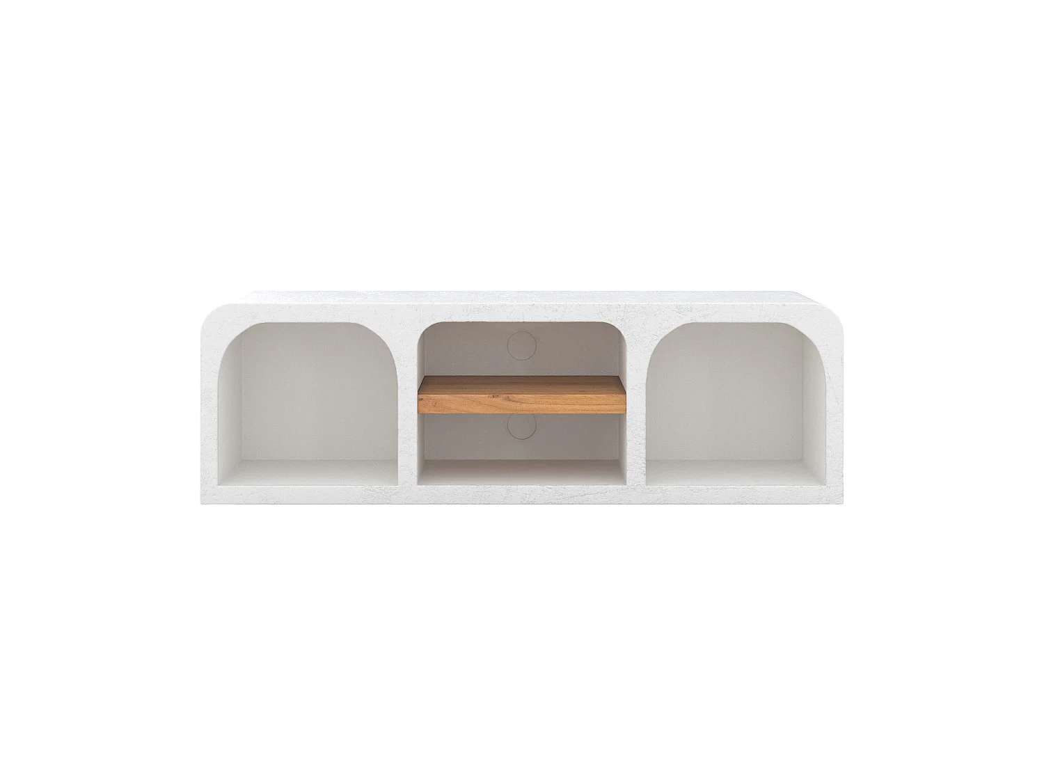Meuble TV en plâtre blanc cassé 140 cm - Fira
