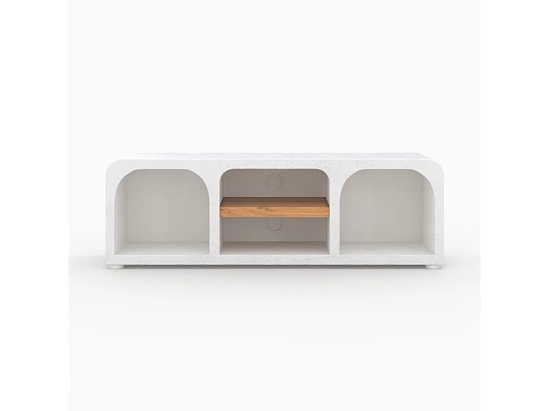 Meuble TV en béton blanc cassé 140 cm - Fira