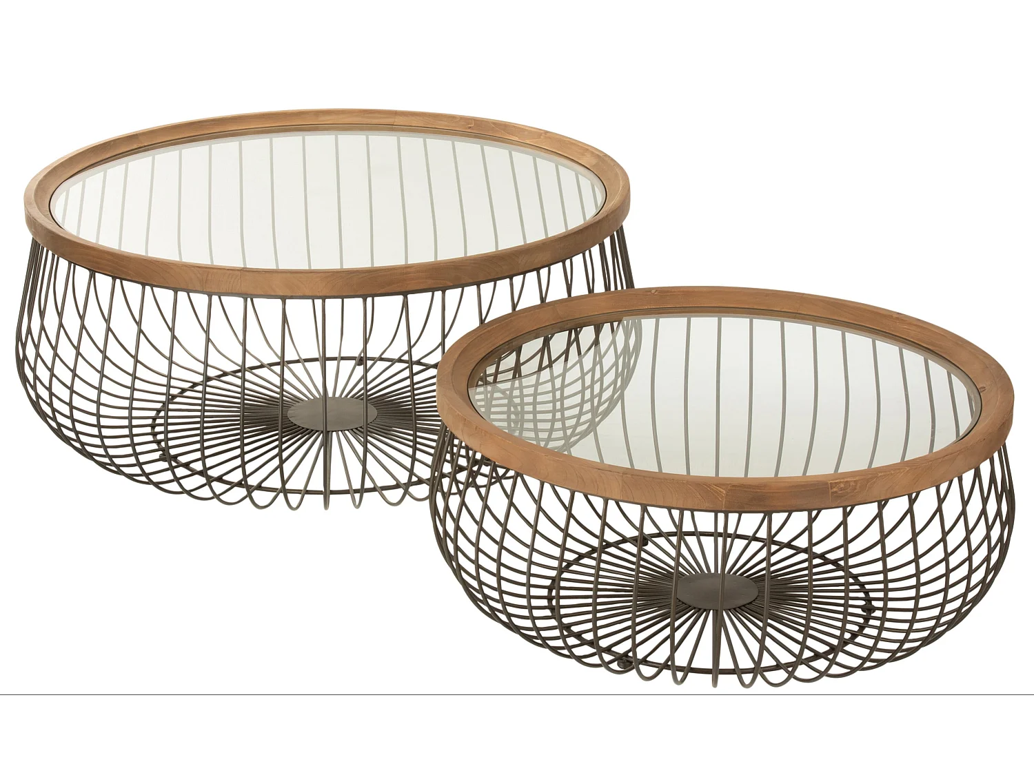 Lote de 2 mesas de centro redondas de metal Juna D 100 y D 80 cm