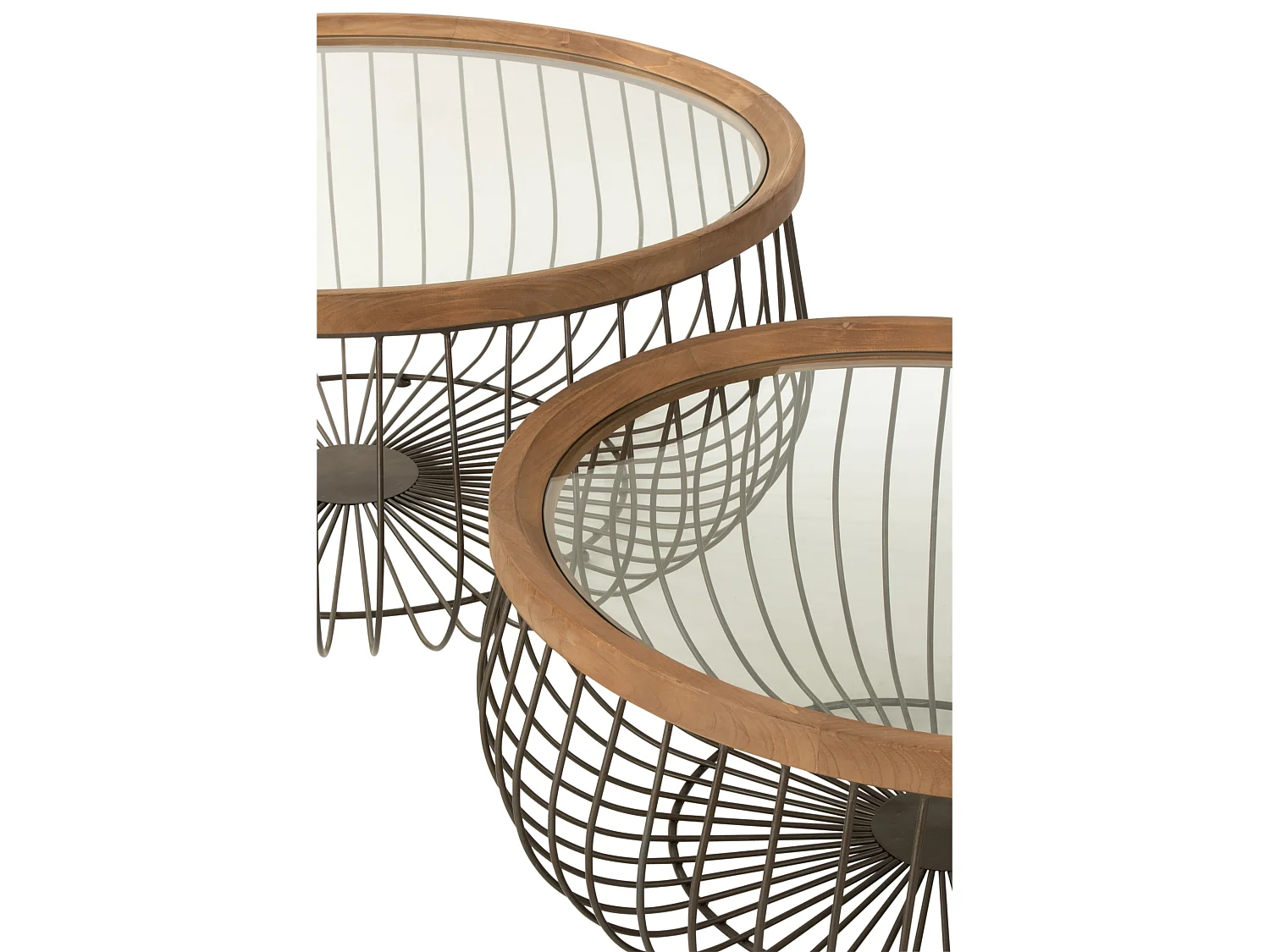 Lote de 2 mesas de centro redondas de metal Juna D 100 y D 80 cm