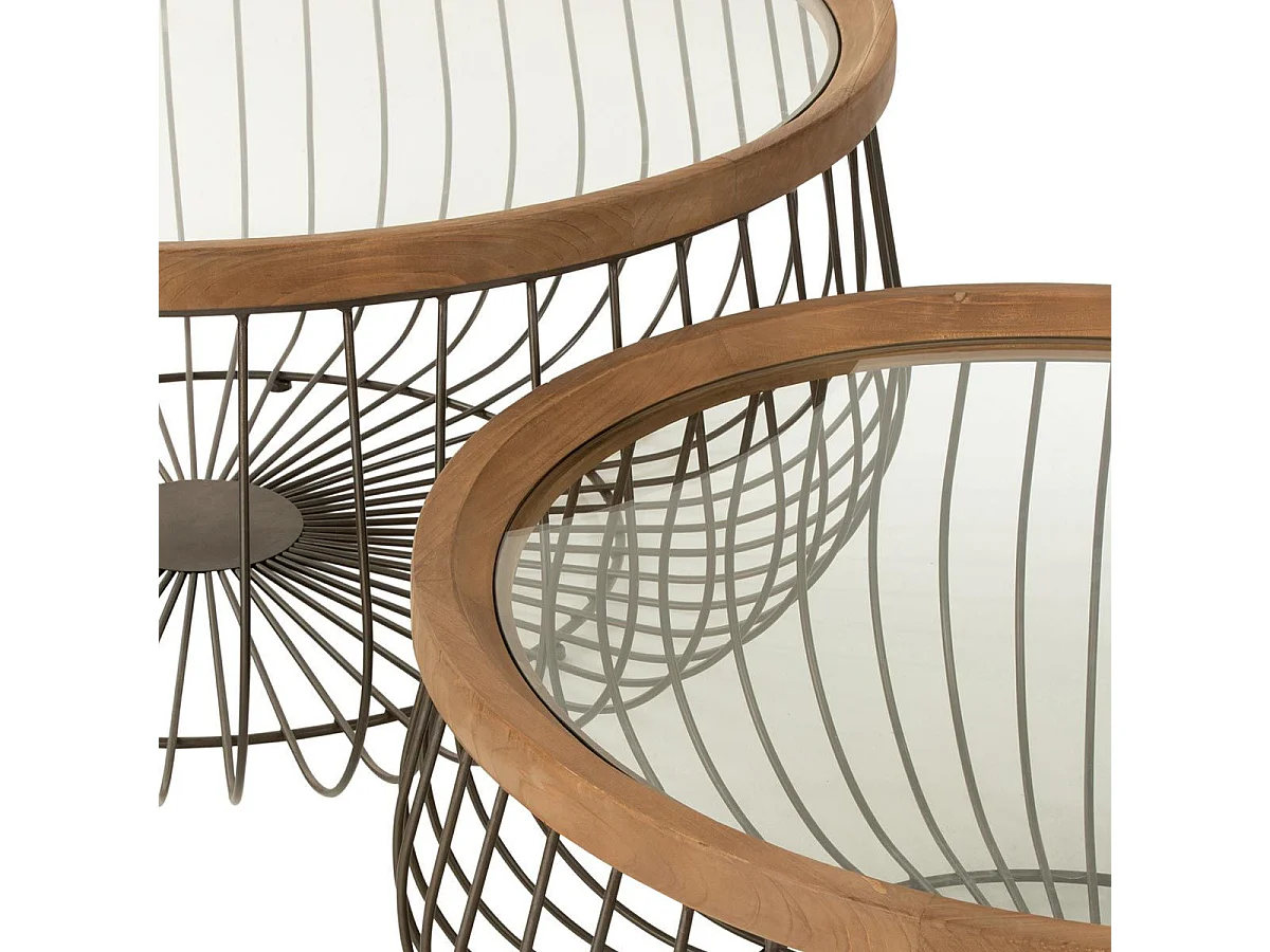 Lot de 2 Tables Basses Design "Loca" 100cm Noir