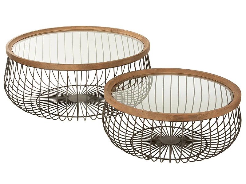 Lot de 2 Tables Basses Design "Loca" 100cm Noir