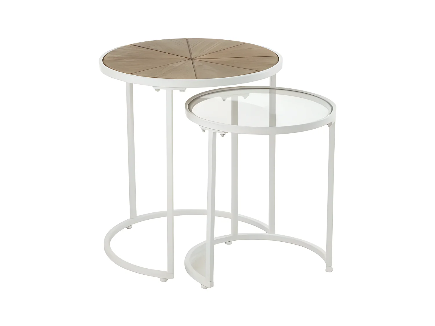 Lot de 2 Tables d'Appoint Gigognes "Lounge" 50cm Blanc