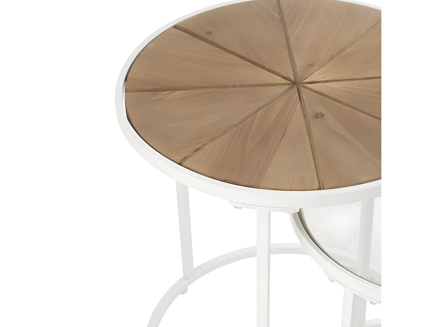 Lot de 2 Tables d'Appoint Gigognes "Lounge" 50cm Blanc