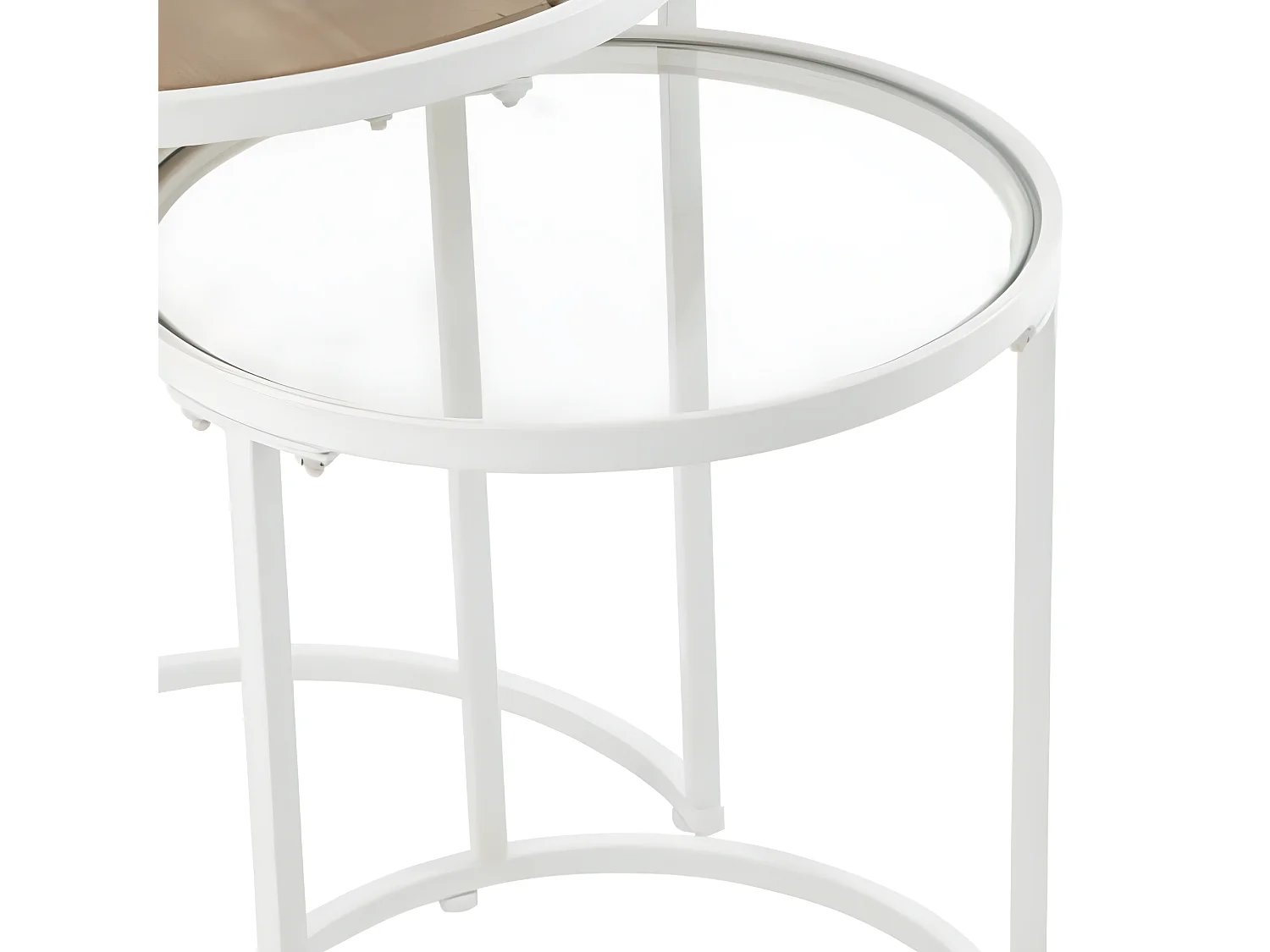 Lot de 2 Tables d'Appoint Gigognes "Lounge" 50cm Blanc