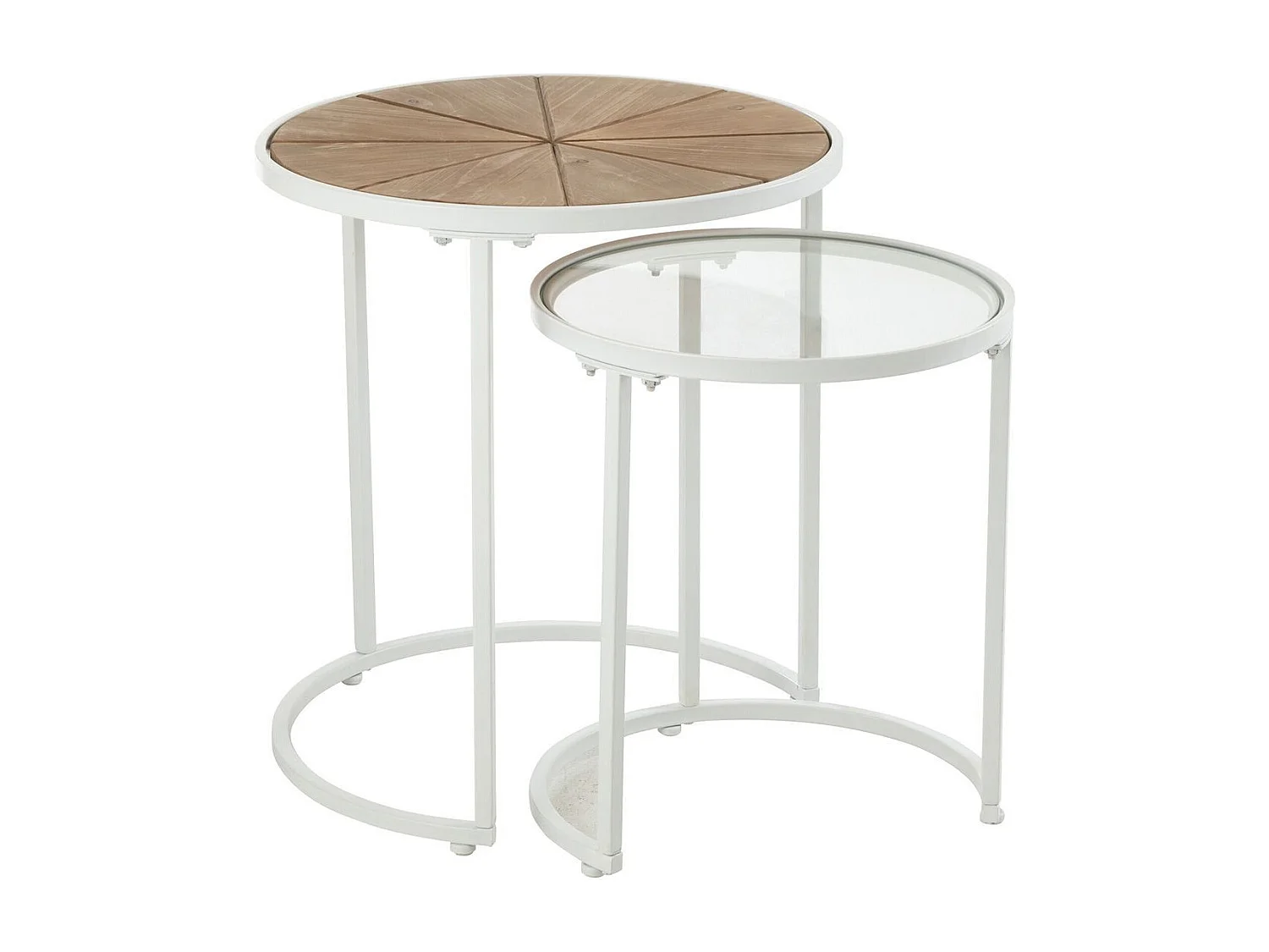 Lot de 2 Tables d'Appoint Gigognes "Lounge" 50cm Blanc