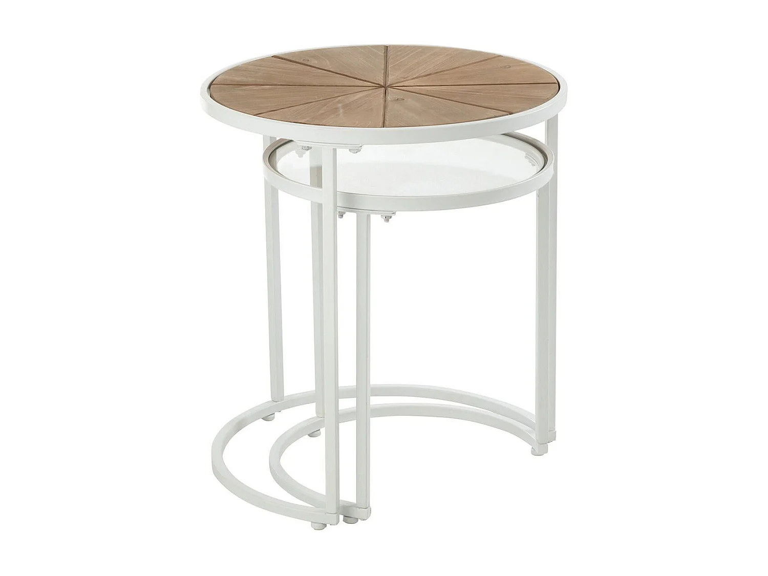 Lot de 2 Tables d'Appoint Gigognes "Lounge" 50cm Blanc