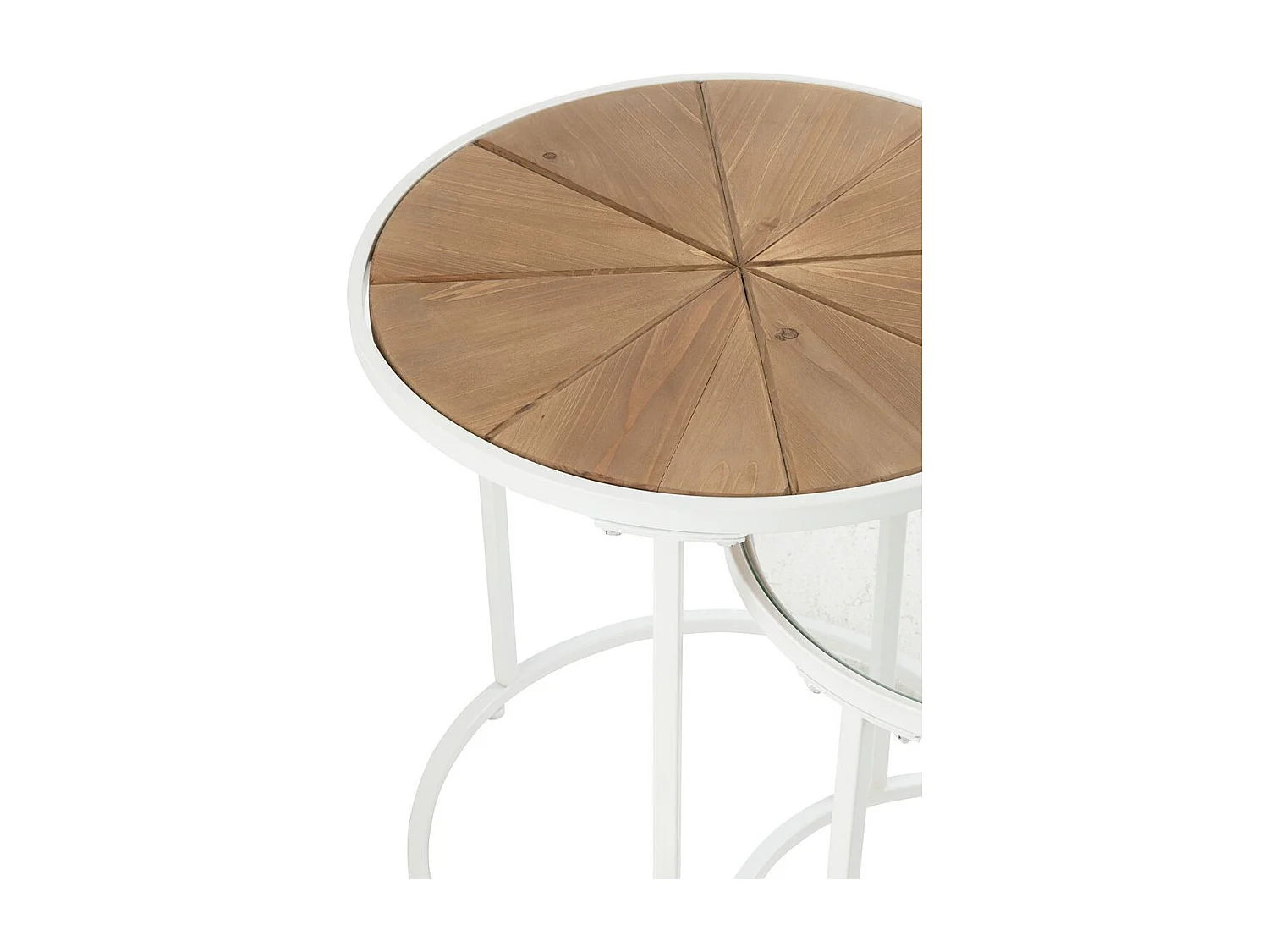 Lot de 2 Tables d'Appoint Gigognes "Lounge" 50cm Blanc