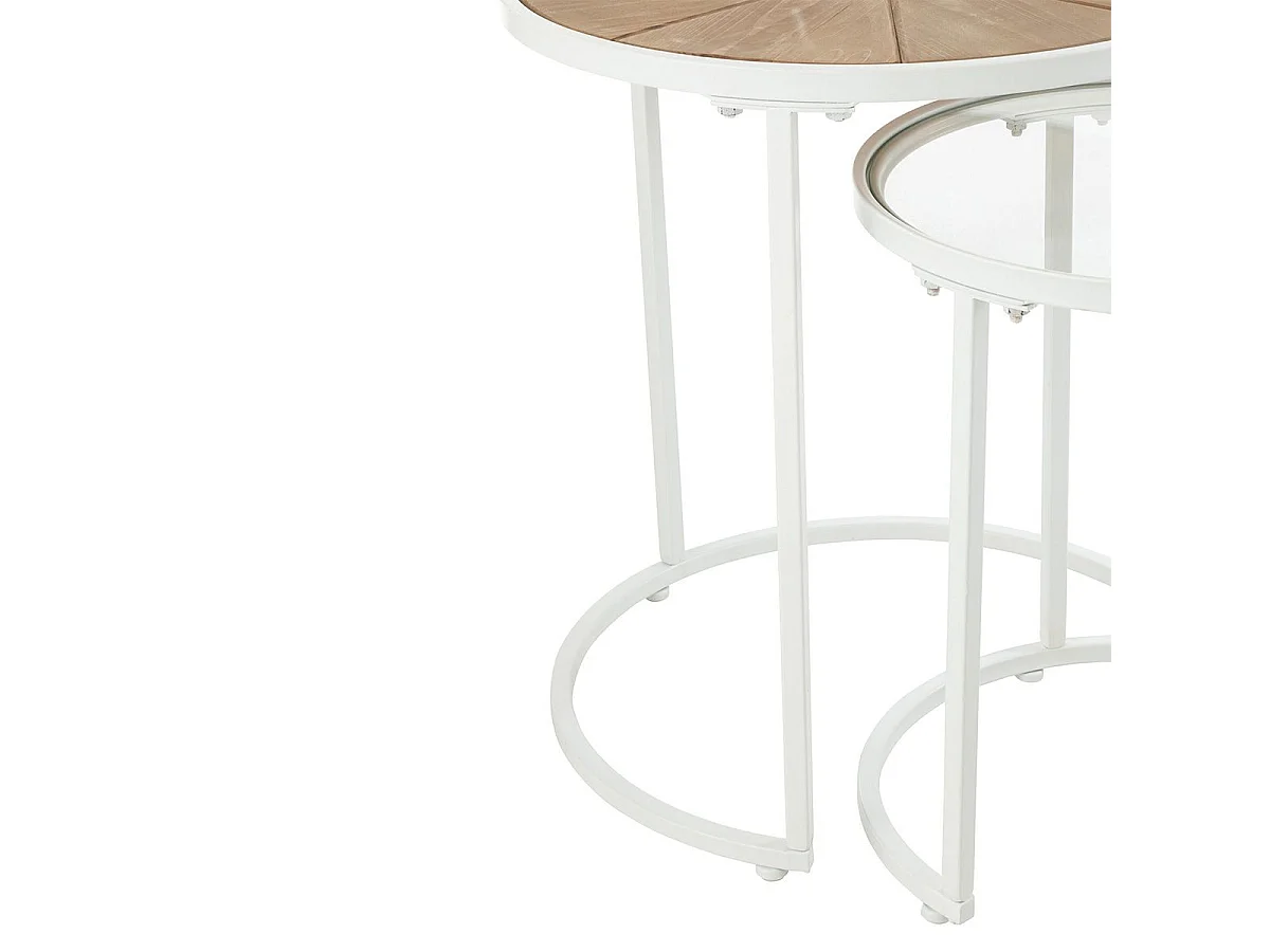 Lot de 2 Tables d'Appoint Gigognes "Lounge" 50cm Blanc