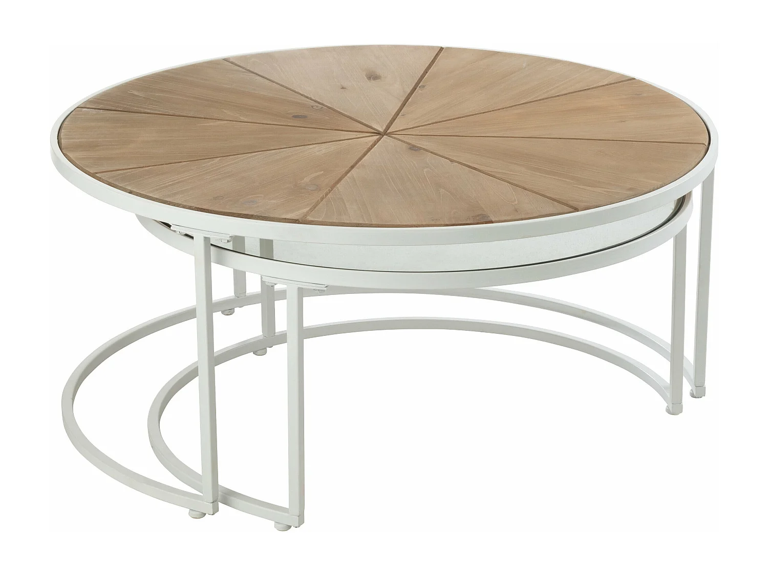 Lot de 2 Tables Basses Design "Lounge" 91cm Blanc