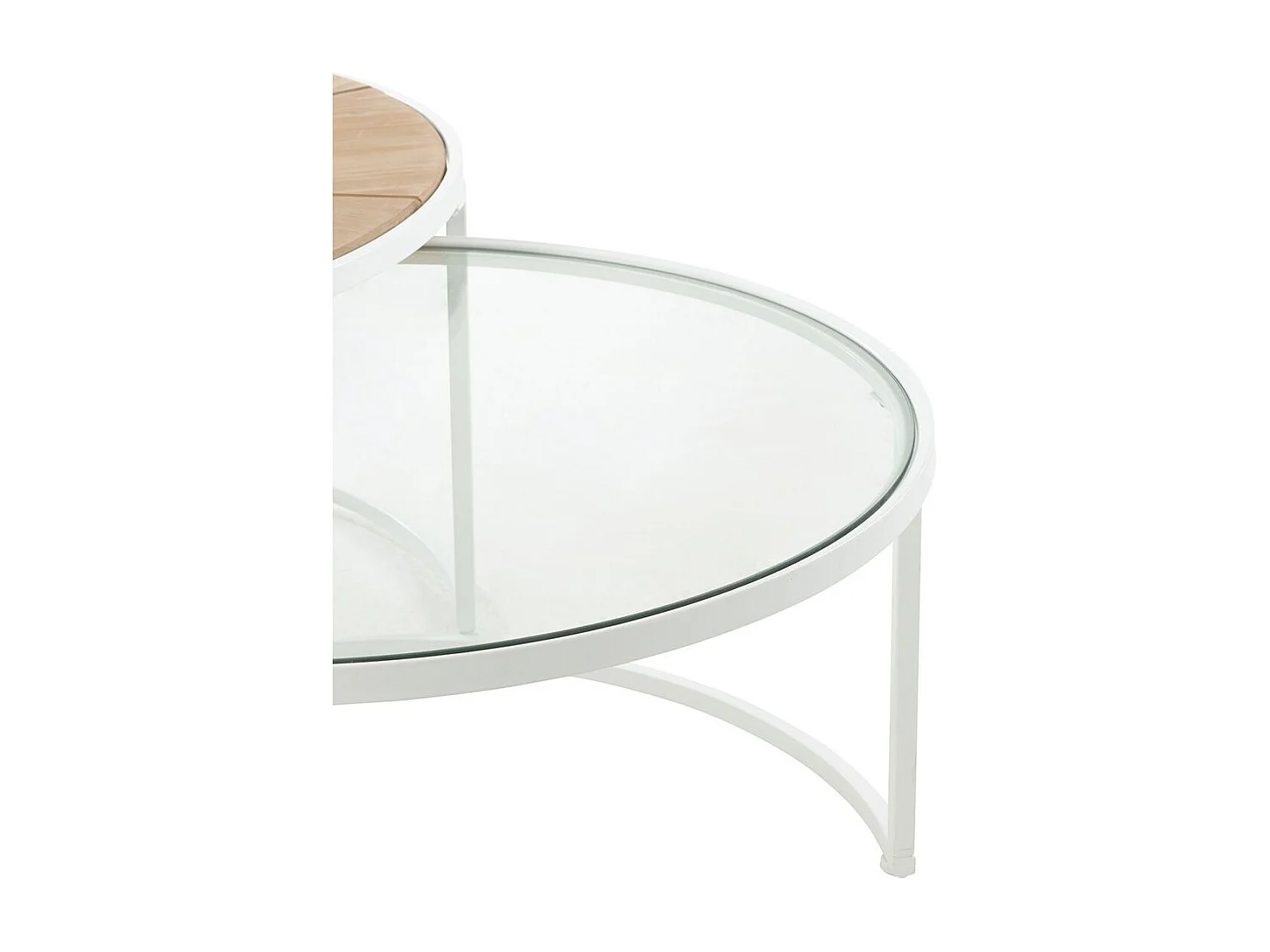 Lot de 2 Tables Basses Design "Lounge" 91cm Blanc