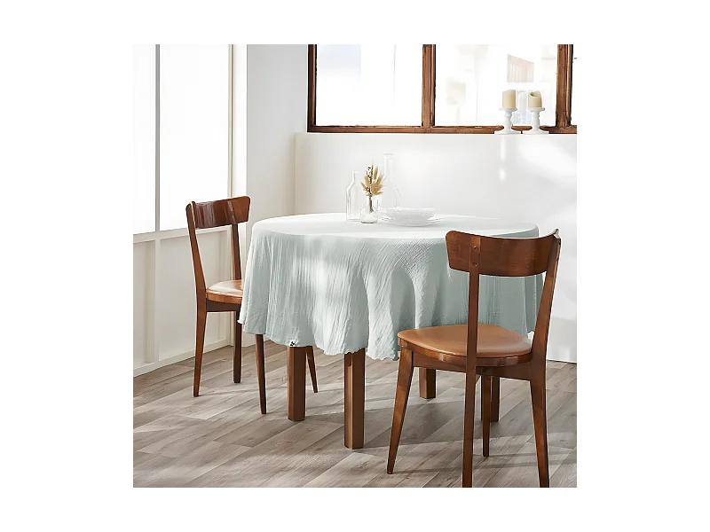 OUREA - Nappe Ronde Ø180cm Gaze de Coton Eucalyptus