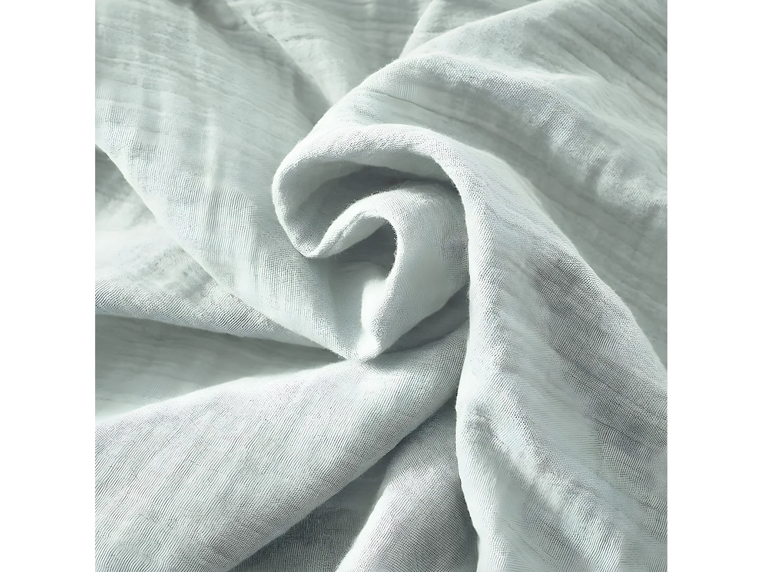 OUREA - Nappe Ronde Ø180cm Gaze de Coton Eucalyptus