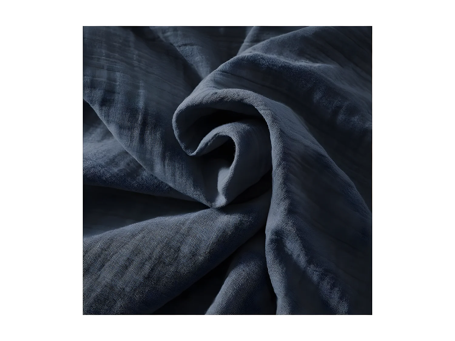 OUREA - Nappe Ronde Ø180cm Gaze de Coton Minuit