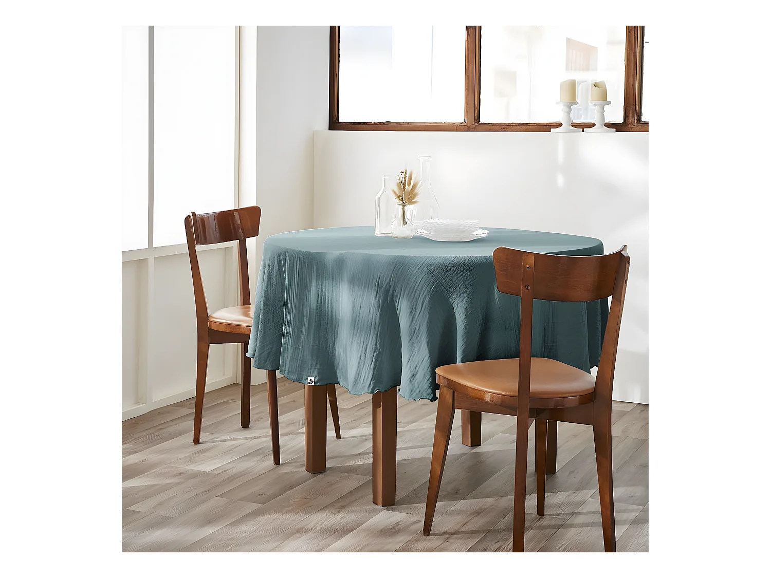 OUREA - Nappe Ronde Ø180cm Gaze de Coton Canard