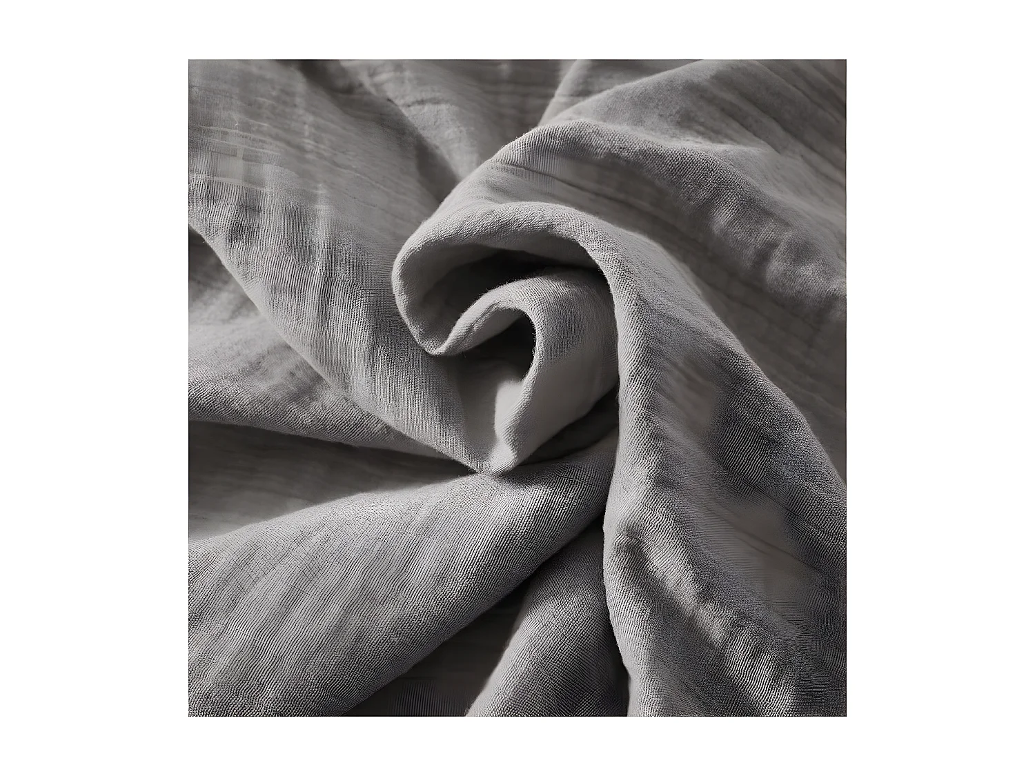 OUREA - Nappe Ronde Ø180cm Gaze de Coton Granit